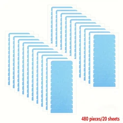 Invisible and Waterproof Blue Double - Sided Hair Tape Strips - Sweat - Resistant and Residue - Free, Available in Multiple Quantities (20 sheets)