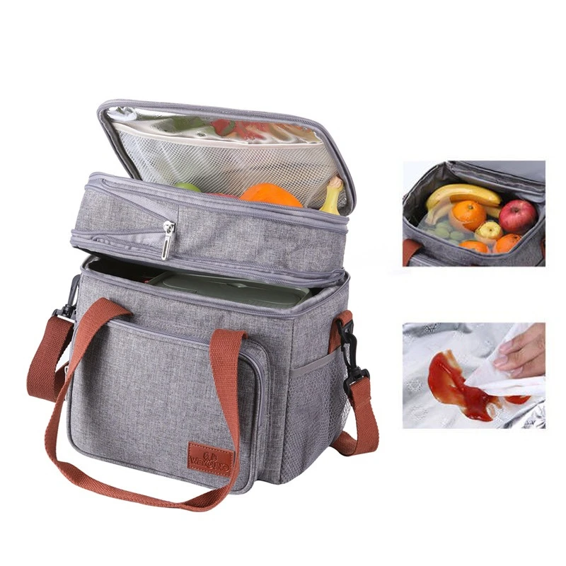 16L Large Capacity Insulated Heat Lunch Bag Double Layer Food Thermal Bento Bag Portable Leakproof Meal Pouch Picnic Cooler Tote hot sell 3 30g thermal grease heatsink thermal paste for cpu br7 heat sink commpound processors plaster water cooling cooler