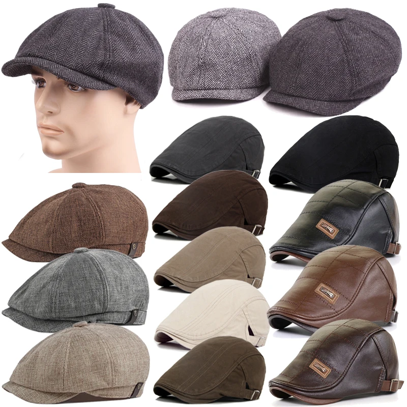 

French Autumn Winter Berets Street Newsboy Hat Spring Retro British Beret Hats Men Peaked Painter Cap Forward Gatsby Cabbie Hats