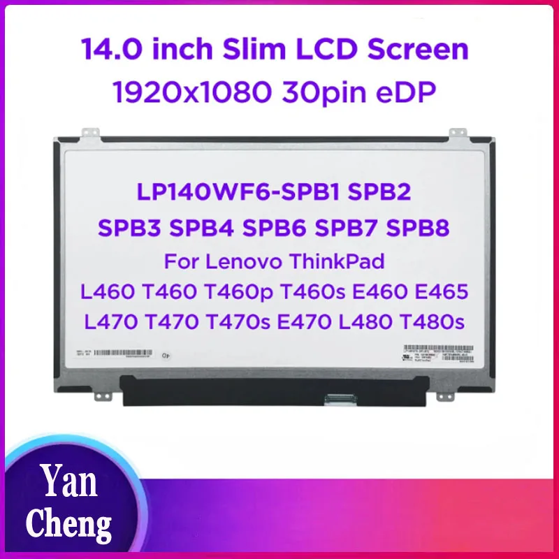 Dalle LED 14 Pouces LP140WF3-SPD1 – Full HD 1920x1080, 30 Pins, écran Mat (neuf)