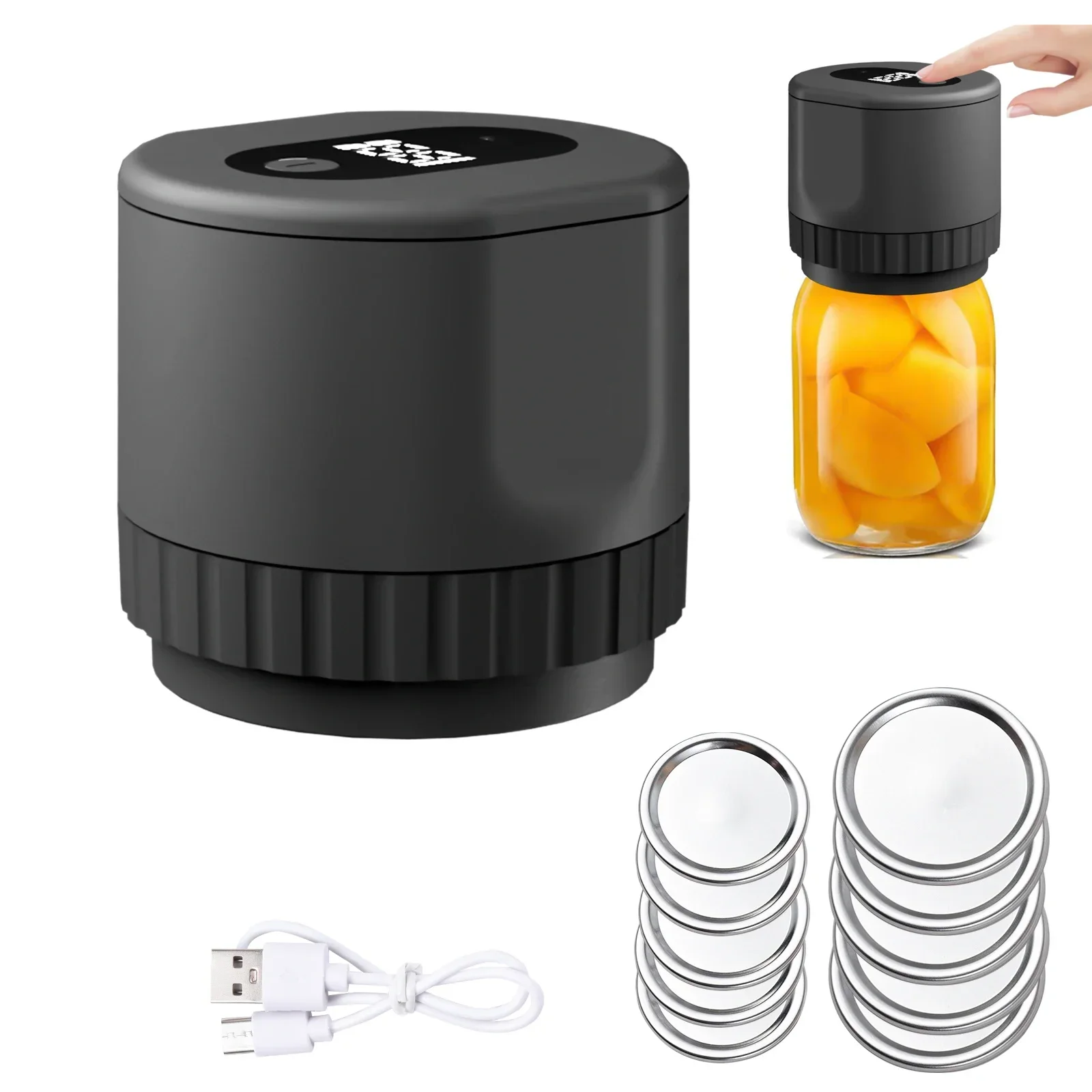 Electric Mason Jar Vacuum Sealer Kit Cordless Automatic Jar Sealer Kit Mason Lids For Food Storage Fermentation food vacuum sealer