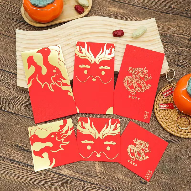 

10Pcs Chinese Zodiac Hongbao 2024 Dragon Year Red Packet Year-end Bonus Wrapping Envelopes Kid Lucky Money Srping Festival Decor