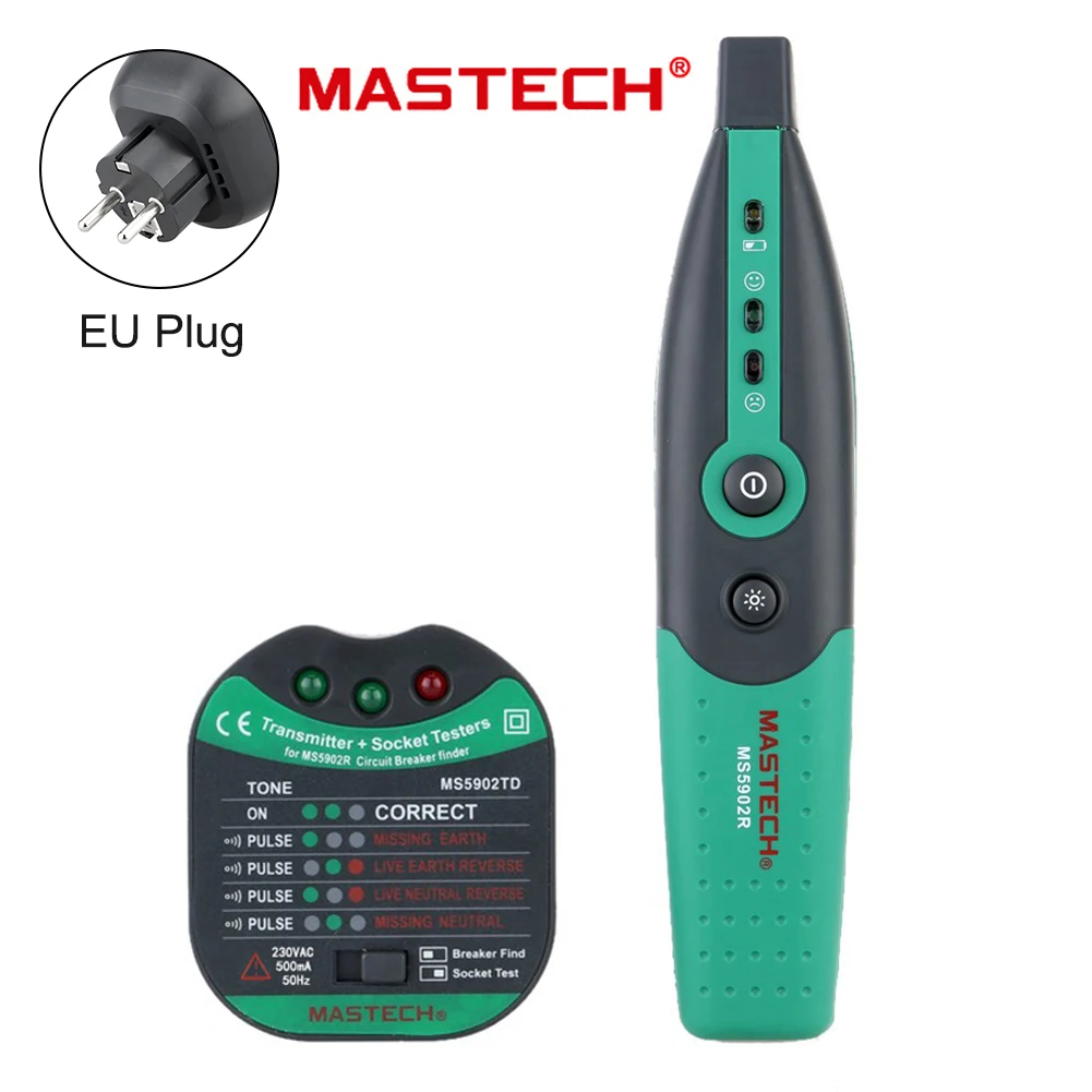 MASTECH MS5902 Automatic Circuit Breaker Finder Fuse Socket Tester Circuit Tester EU US 220V/110V