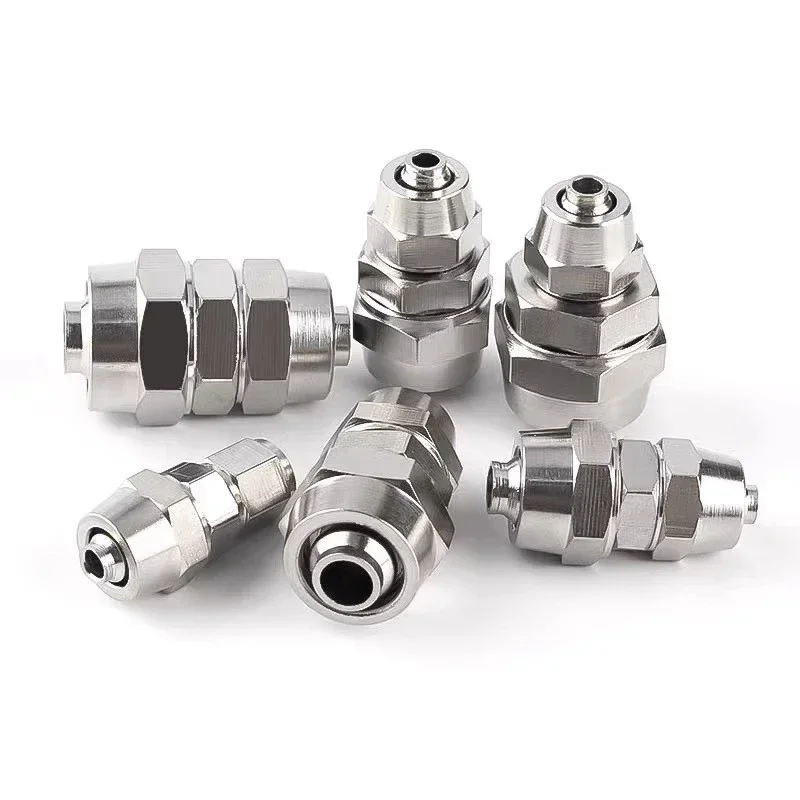 10Pcs PU-4 6 8 10 12 14 16 MM OD Hose Tube Connect PU Tube Direct Pneumatic Connector Quick Fast Twist Air Hose Fitting