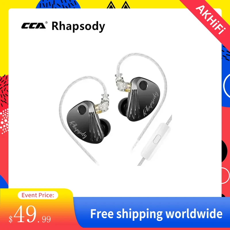 

CCA Rhapsody 2DD+4BA Hybrid IEM HiFi Earphone Wired Earbuds With Detachable Cable for Audiophiles Musicians Pre-order