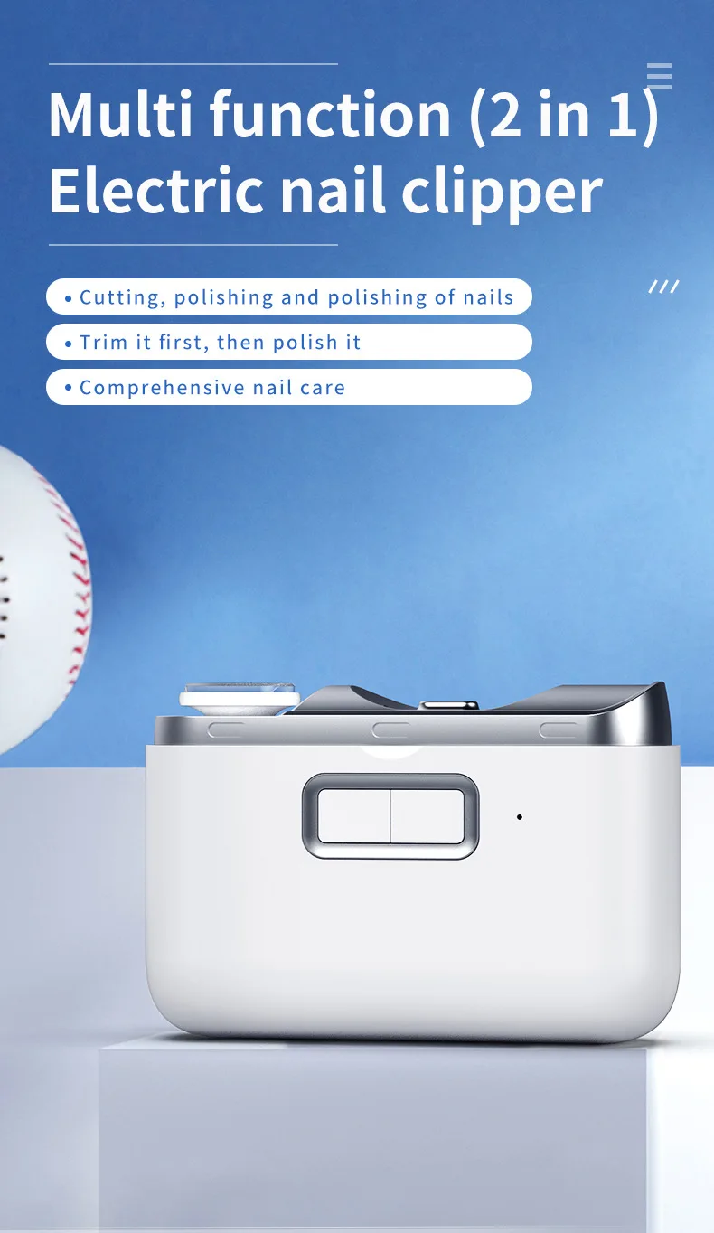 Description Picture 2 of item2in1 Multi Function Portable Electric Nail Clipper Intelligent Dual Speeds Manicure Polishing Nail Pedicure Grinder Tool