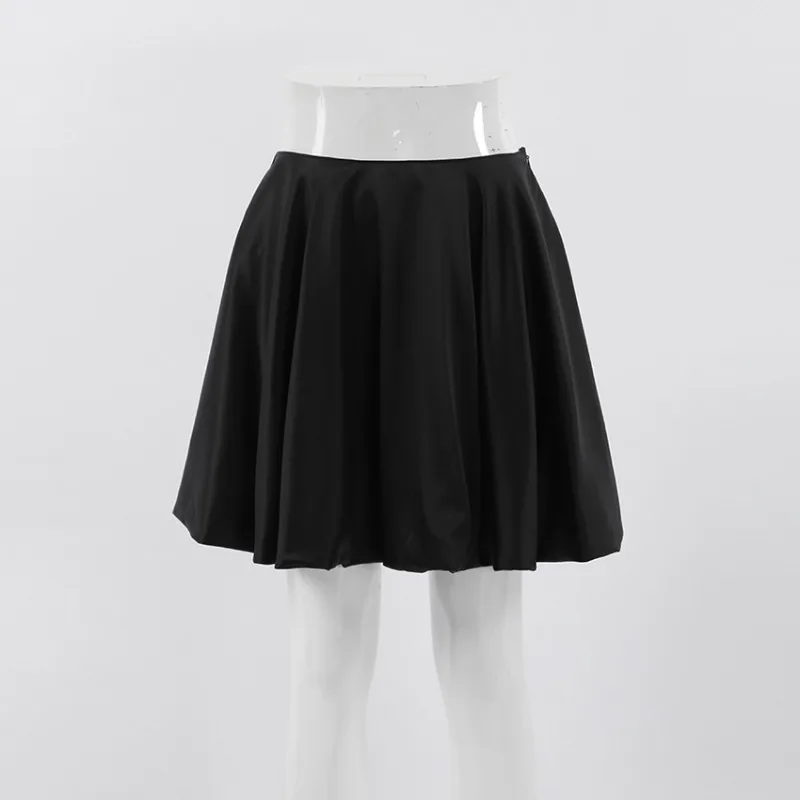2024 Summer New Women's White Fashion Satin A-line Pleated Skirt Temperament Women Casual Loose Elegant High Waist Mini Skirts