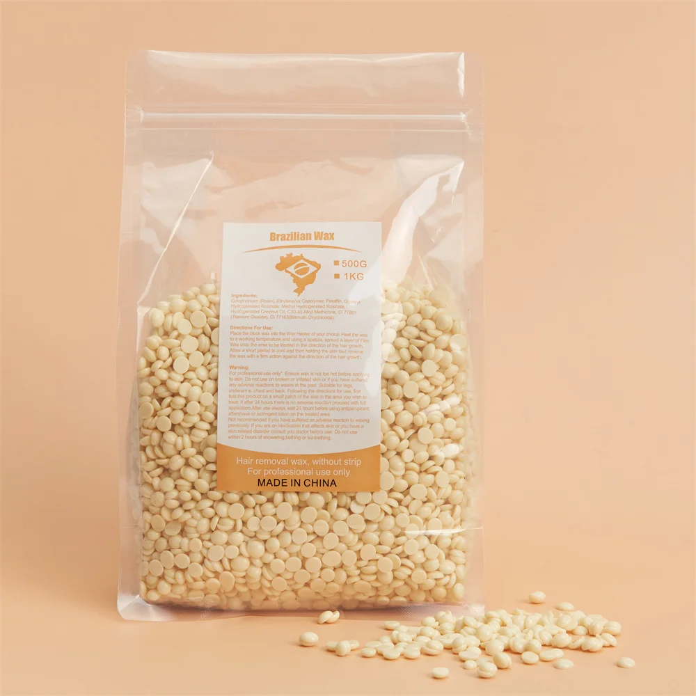 Beauty Spa quality Doll Wax Brazilian wax 1000g Women Men hot film Cream white chocolate Hard Wax Beans For Hair Removal