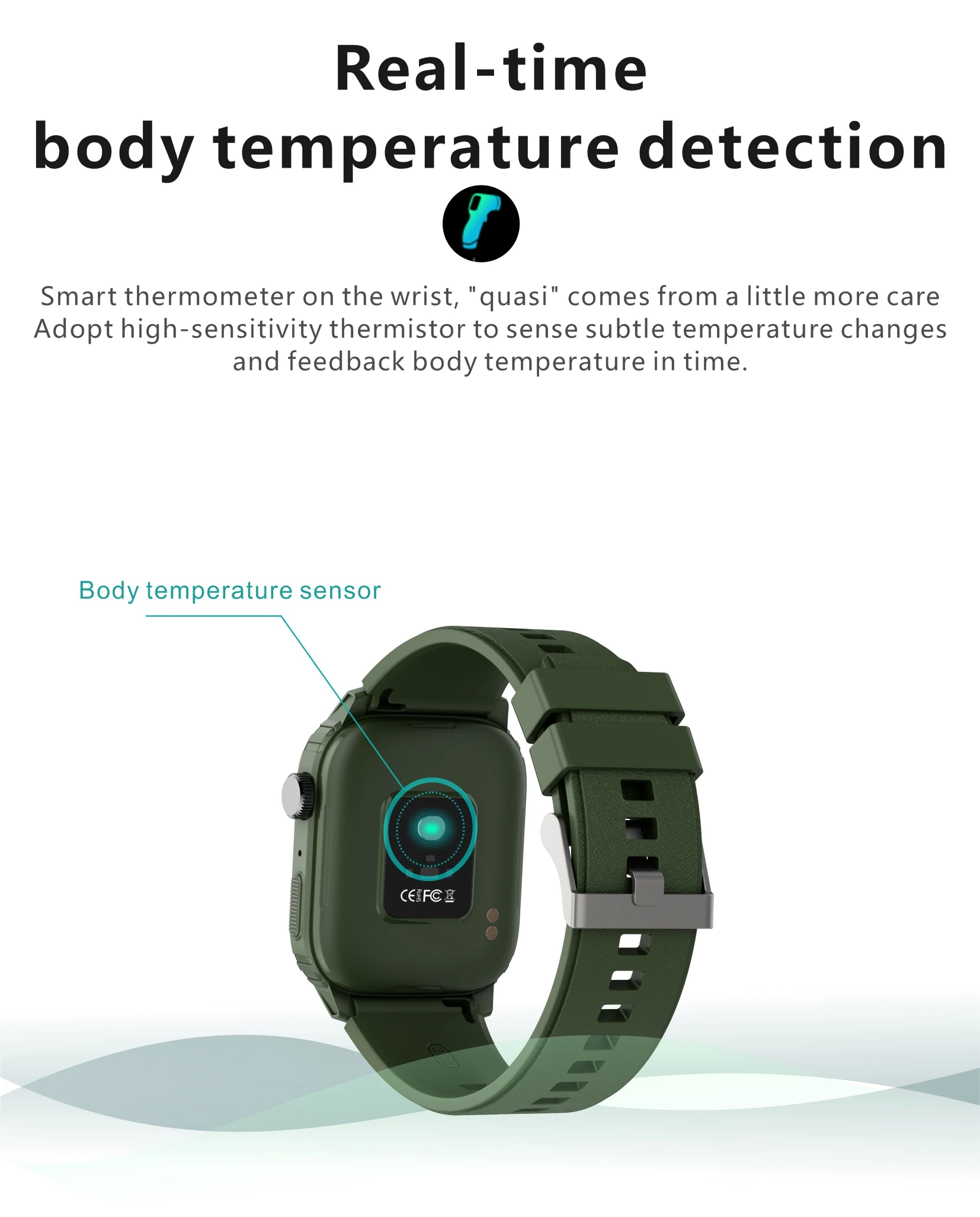 led watch touch screen Q25 Smart Watch 1.7 Inch Full Touch Screen Men's Watch Body Temperature Heart Rate Blood Pressure Multi-Sport for Android iOS Digital Watches