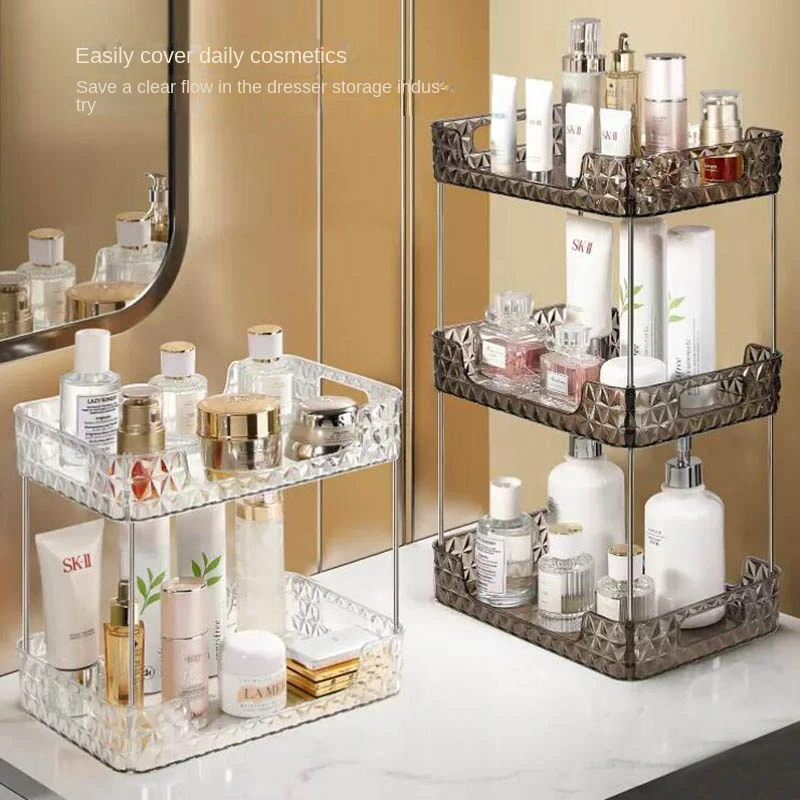 2/3 Layers Bathroom Organizer Clear Cosmetic Organizer Display Stand