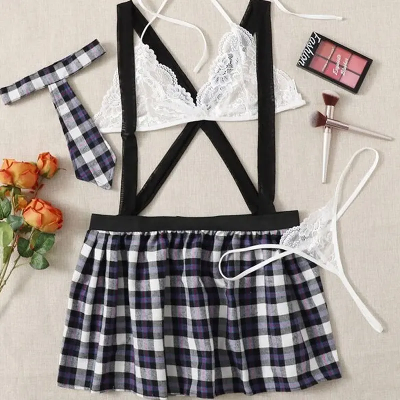 

Costume Schoolgirl Lingerie Dirndl School Girl Sexy Costumes Women Cosplay Halloween Disfraz Mujer Sexi
