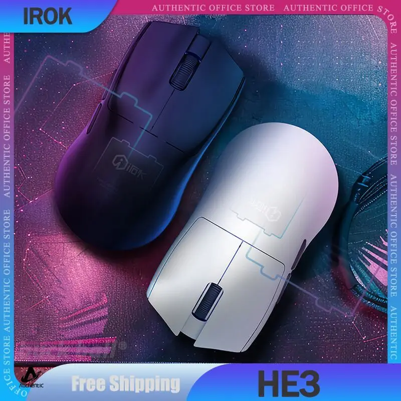 

Игровая мышь IROK HE3, 3 режима, 2,4 ГГц, Bluetooth, беспроводная мышь HE3 PRO, мышь 4K 26000DPI PAW3395, легкая мышь, игровая мышь Esports