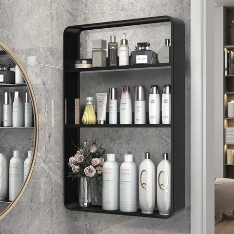WHYY Storage Holders Carbon Steel Toilet Organization Racks Cabinet Above The Double-layer Shower Kitchen Bedroom Accessories