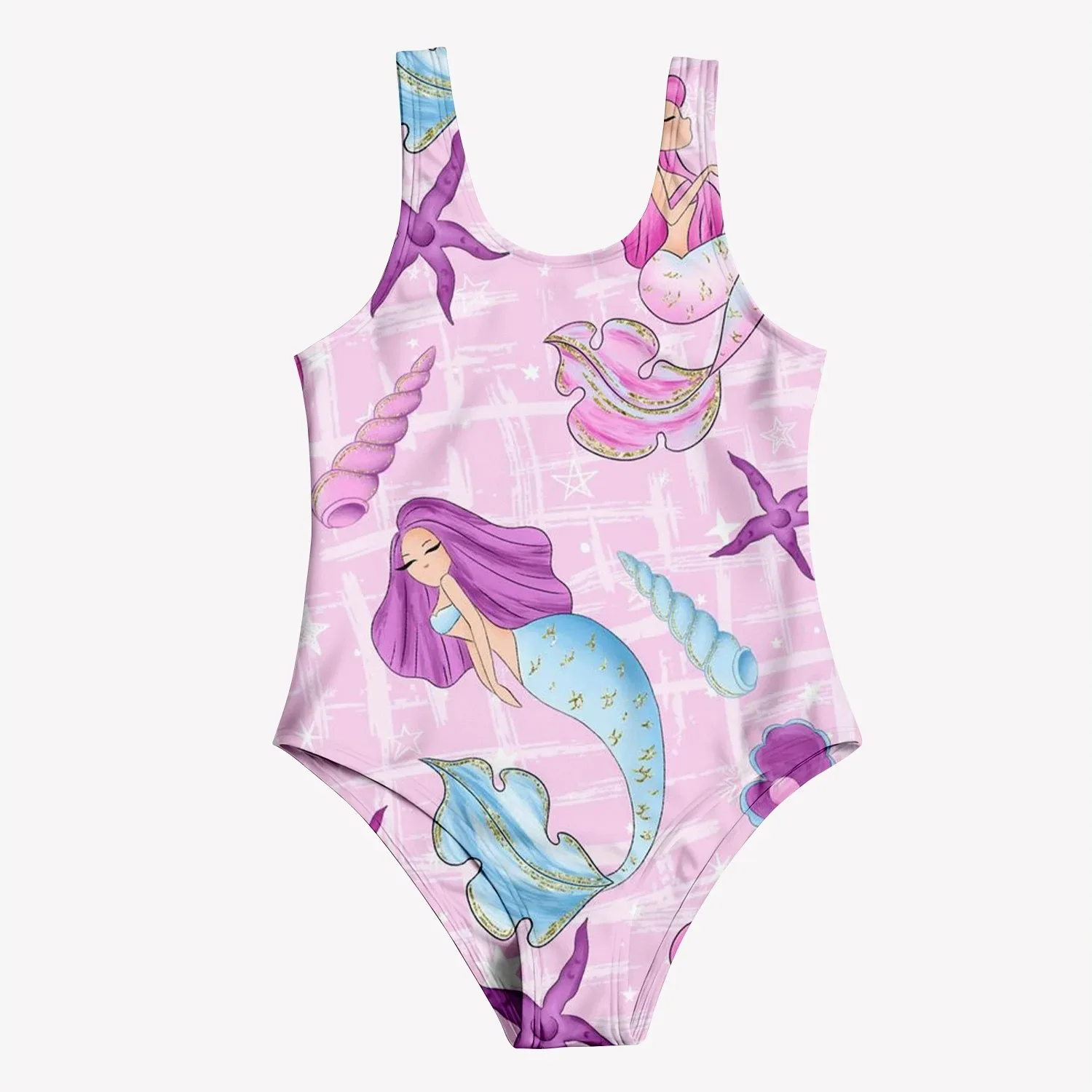 Summer Children's Swimsuit Cartoon Mermaid 3d Print Miniso Cute Girl Swimsuit Beach Children's Clothing Vacation Baby Swimsuit 4