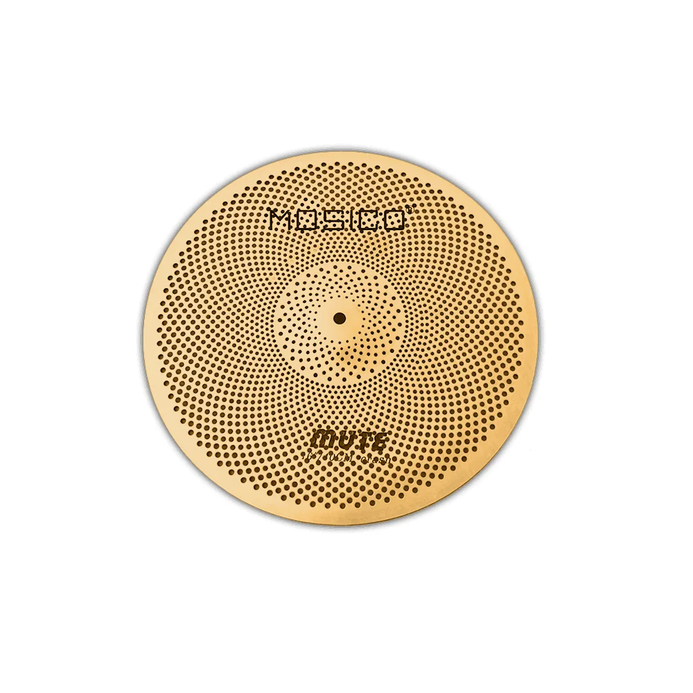 6 Pieces Gold Low Volume Cymbal Set 10" Splash+14" Hi-Hat+16" Crash+18" Crash+20" Ride+Bag for Durm Set
