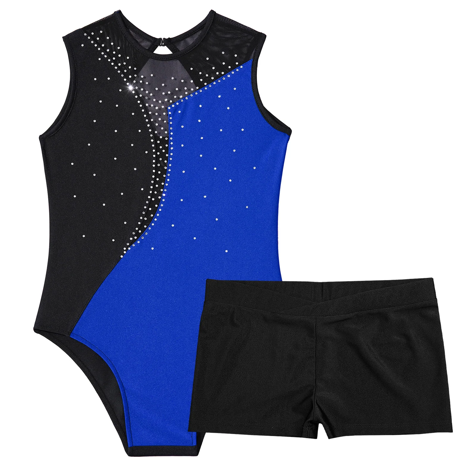 Kids Sleeveless Ballet Tutu Gymnastics Leotard + Shorts Yoga Dancewear Sets for Girls Children Skating Jumpsuit Dance Outfits