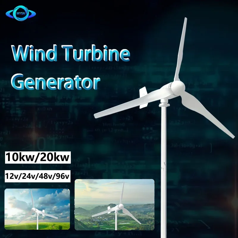 20000W High Efficiency Wind Turbine Off Grid System 96V 24V 48V Output Voltage 220V 230V 240V Home Appliance Power Supply System