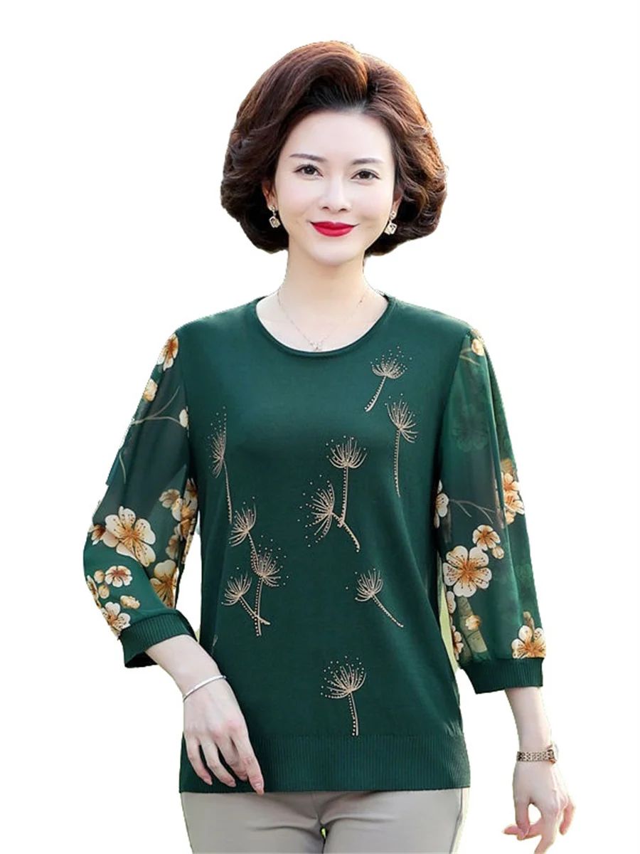 5XL    콺  ̵ м ĳ־ ݼҸ o-  ̽ ε鷹 μ Blusas ž TT2139
