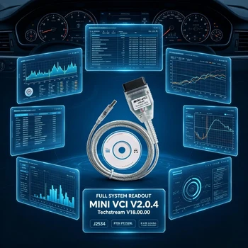 Techstream V18.00.00 Dispositivo Diagnostico Supportato, Corpo Compatto per Ispezione di Veicoli di Emergenza Stradale