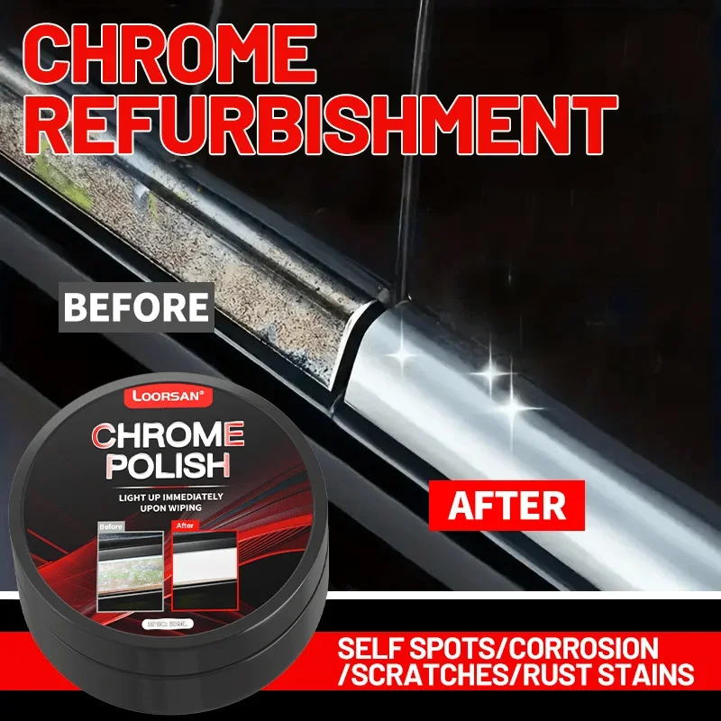 A Restoration Paste for Chrome Parts of Vehicles, Designed for Renewing Oxidized Chrome Trim And Emblems, Comes with a Sponge 2