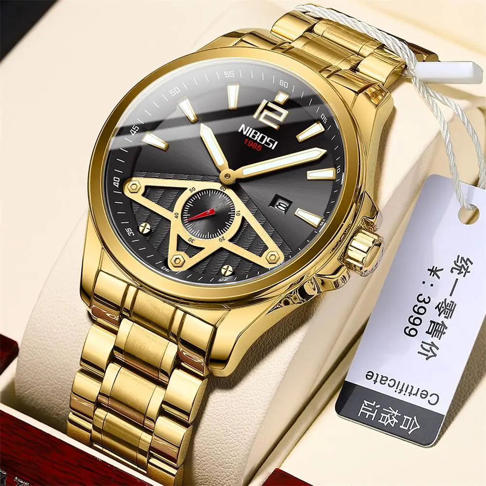 New Watches for Men Top Luxury Brand NIBOSI Small Seconds Design Quartz Men’s Watch Sport Waterproof Wrist Watches Date Relogio