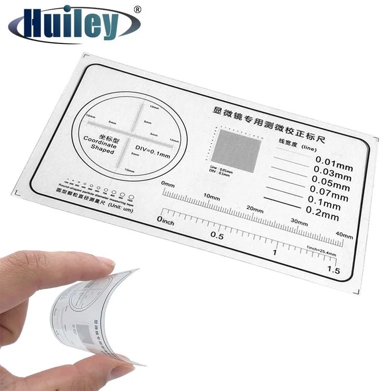 Calibration Ruler Transparent Film PET Microscope Micrometer Measurement Tape Line Coordinate Shaped for Measurement Software microscope micrometer