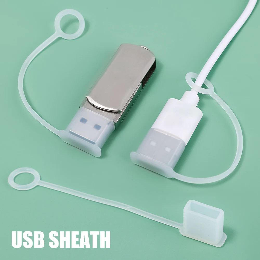 USB-A Male Dust Plug Set - 5 Pack Dustproof & Waterproof Caps with Strap
