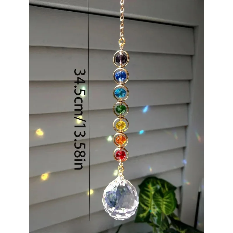 1pc Crystal Suncatcher Mobile Meditation Home Decor Rainbow Maker Prism Suncatcher (Rainbow and Fantasy)