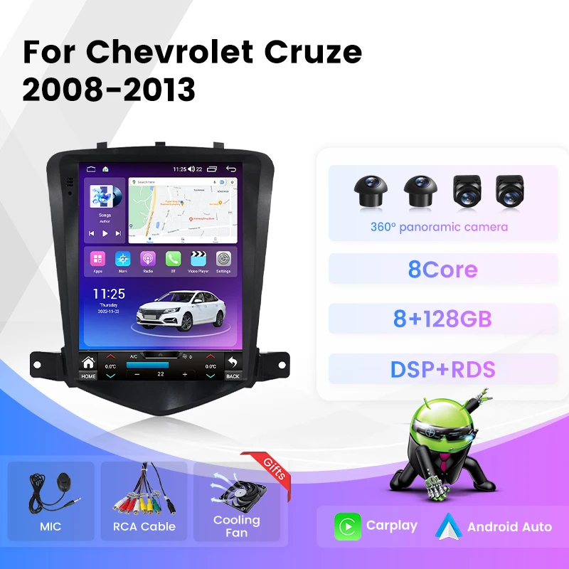 

Автомагнитола 2DIN, 9,7 дюйма, Android 12, для Chevrolet Cruze J300 2008-2013, радио, мультимедиа, GPS-навигация, 4G, LTE, Wi-Fi, Carplay