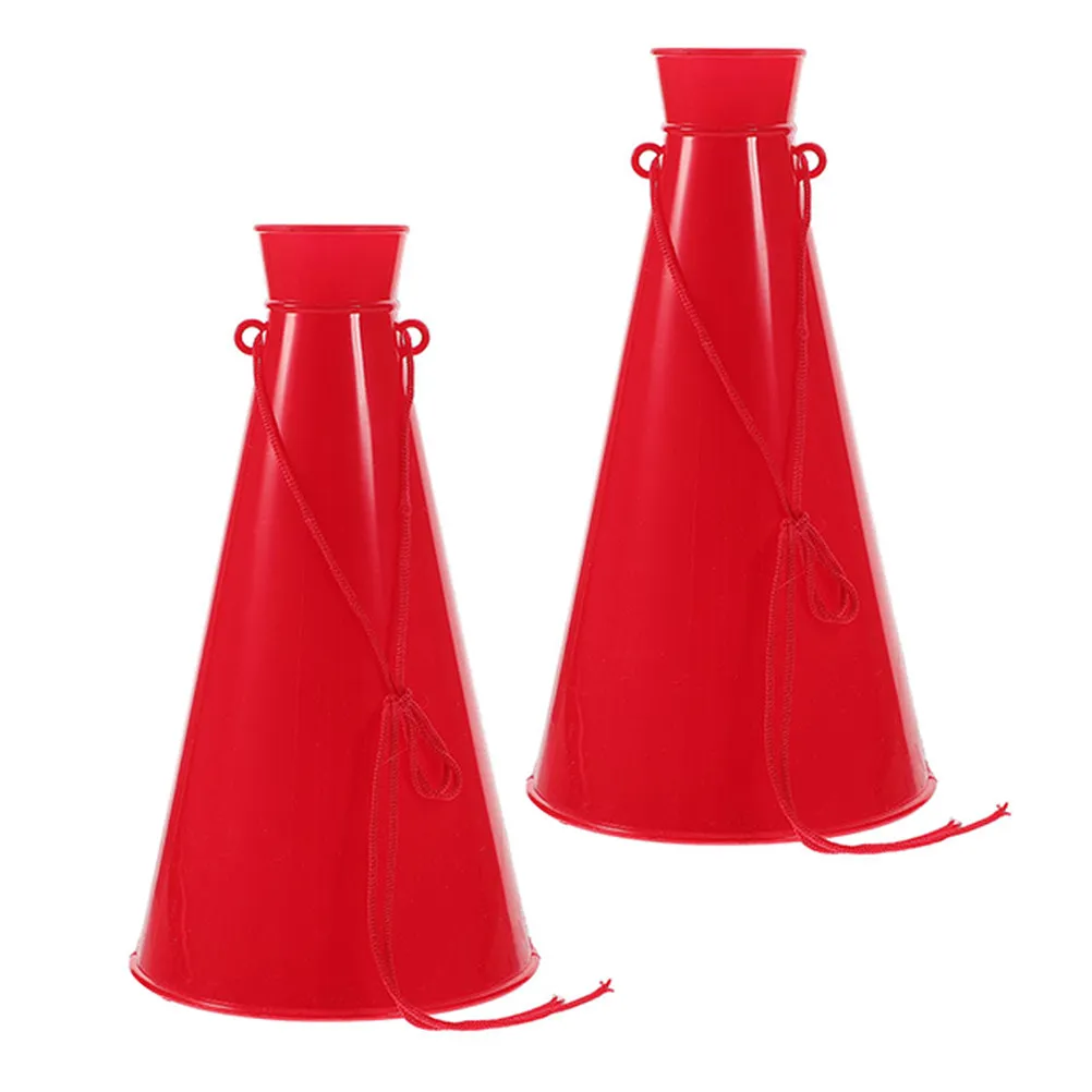 2Pcs 휴대용 플라스틱 응원 메가폰 스포츠 게임 파티를 위한 생생한 색상 야외 이벤트 Noisemaker 스피커