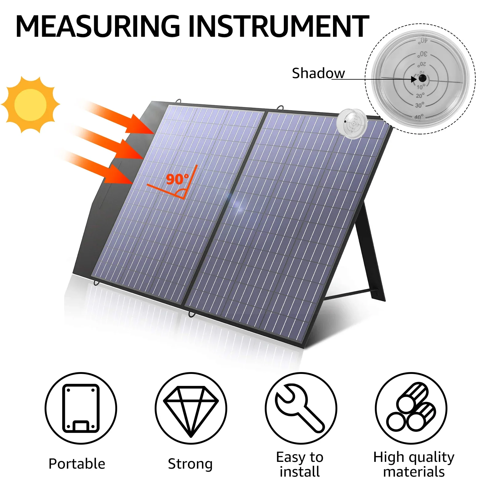1/2Pcs Solar Angle Guide for Solar Panel 4.5cm Portable Solar Tracker Tool Reusable Solar Angle Finder Multipurpose Solar Track