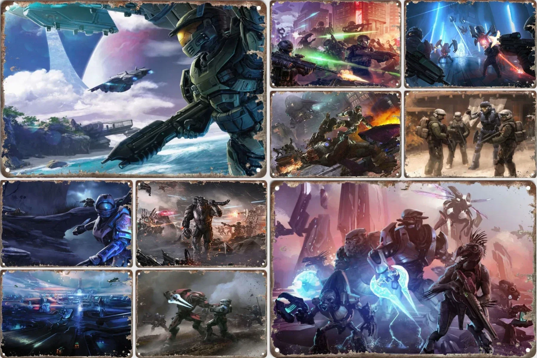 

HALO Game декоративные постеры домашний декор, жестяной налет, украшения для сада, мужская пещера, украшения для комнаты для мужчин, металлический знак, стена для паба и клуба