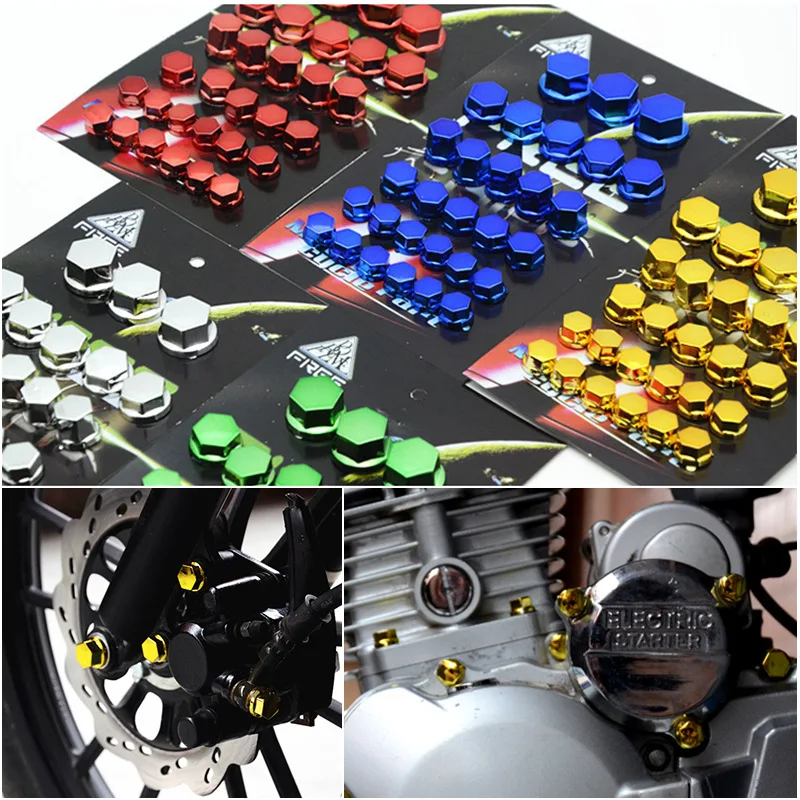 30Pcs Motorcycle Modification Head Cover Accessories Screw Decorative Parts Nuts Styling Cover For Yamaha Kawasaki Honda