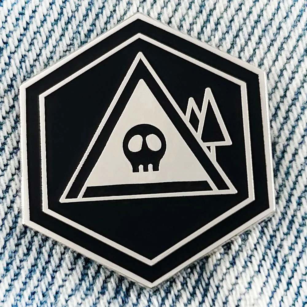 MurderDronesLogoBadgeGothicSkullSkeletonLapelPinAnimeCartoonAccesoriosCosplayGiftCollect