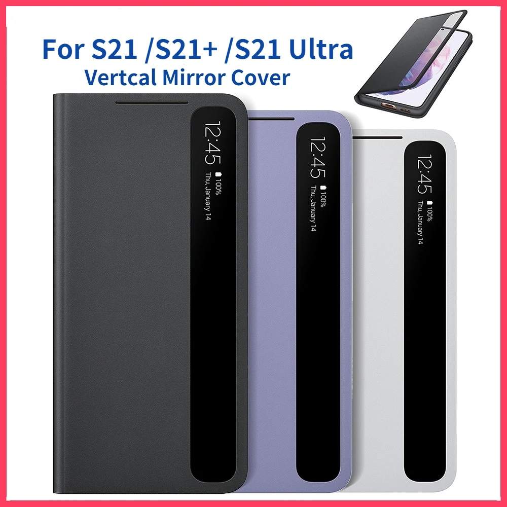 Samsung Mirror Cover Clear View Custodia Per Telefono Per Samsung Galaxy S21 S21 + S21 Ultra S-View Flip Cover Custodie Intelligenti