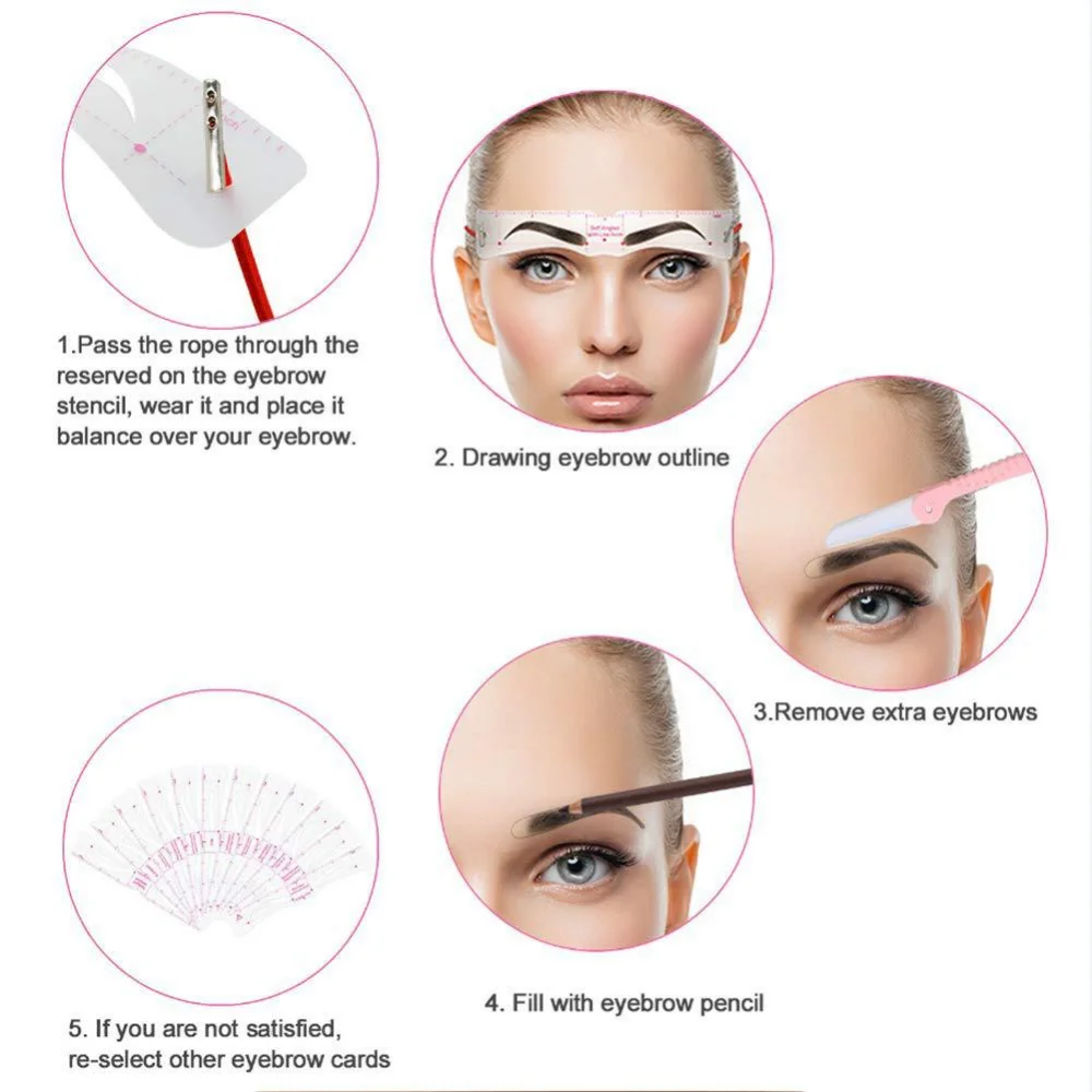 Reusable Eyebrow Stencil Set 3D Makeup Stencils Guide Tool eyeliner stencil tool,makeup tools,eyebrow stencil tool,eye makeup tools
