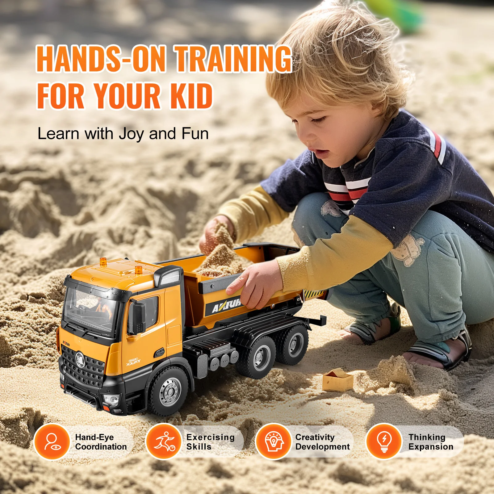 VEVOR RC Excavator Dumper Car Remote Control Engineering Vehicle Crawler Truck Bulldozer Toys for Boys Kids Christmas Gifts 6