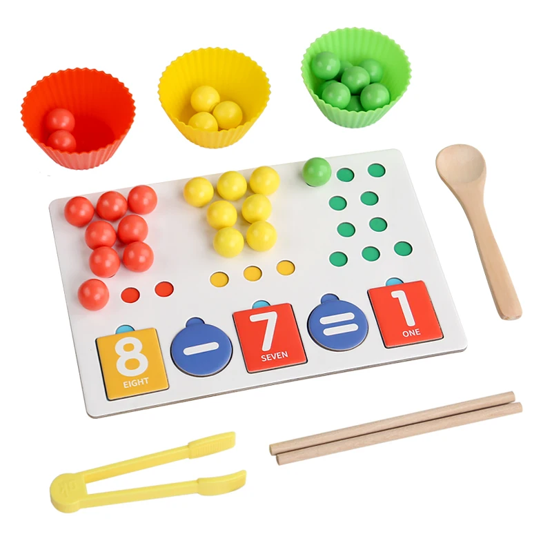 DIY Wooden Clip Beads Toy Color Sorting Matching Early Learning Educational Toys For Children Kids Fine Motor Training