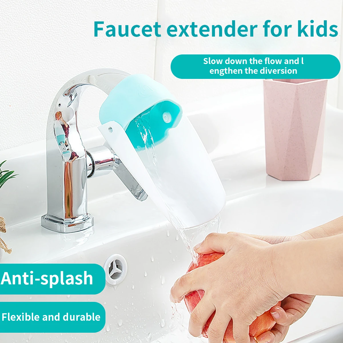 Straight elbow can be turned faucet extender children's baby hand washing auxiliary extender
