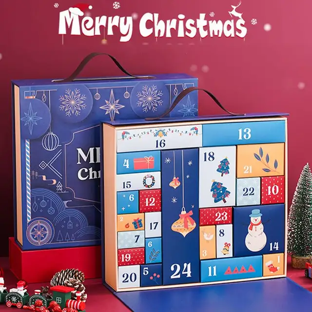 24pcs 2024 Christmas Advent Calendar 24 Days Countdown Calendar Gift Box Fillable Empty Cardboard Number Boxes For Kids Adults 6