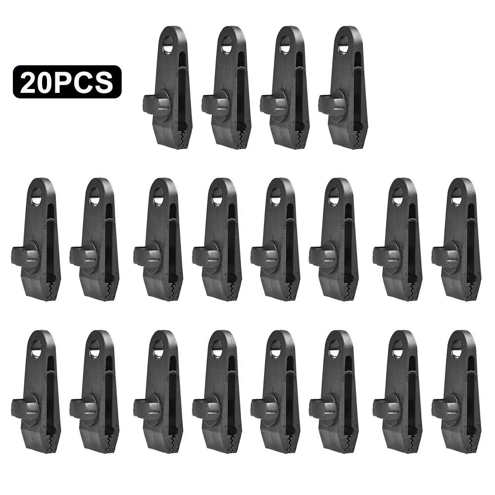 

10pcs 20pcs Outdoor Windproof Mini Strengthen Fixed Buckle Black Camping Hiking Nylon Awning Canopy Tent Clips Accessories