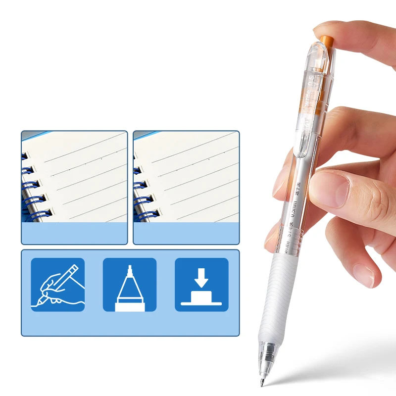 M&G 0.5mm Black Retractable Gel Pen Quick-Drying Ink Refillable Exam Pen for Students