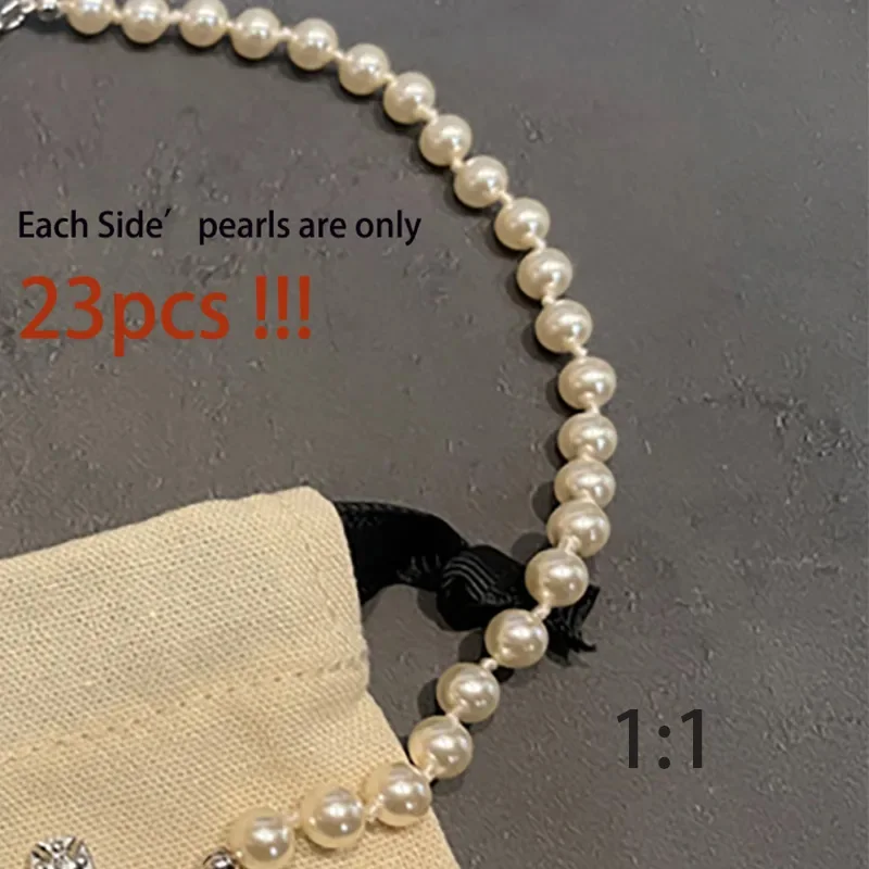 

46pcs Pearls Saturn Jewelry Highest Quality 1 Layer Pearl Saturn Necklace Choker Small Version For Women Gift Wedding Party