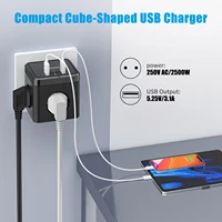 EU Plug Electric Power Strip Cube with 3 AC Outlets 3 USB Port  2400W 5V 2.4A Multi Socket with Switch for Home Without Cable - Image 3