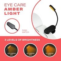 Rechargeable Clip On Blue Blocking Amber LED Light for Reading in Bed 1600K Eye Care Light for Strain-Free Healthy Eyes 3