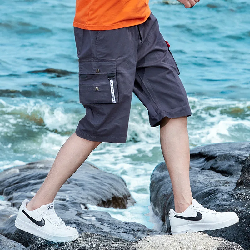 Fashion Cargo Shorts Men Summer Loose Fitting Casual Pant Multi Pocket Shorts