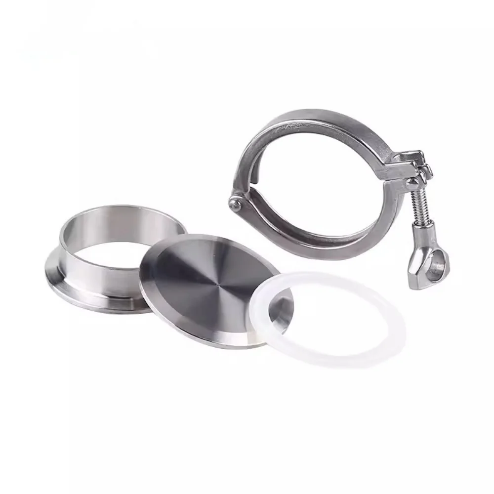 SET 8"(204mm)OD217mm End Cap , 8"(204mm)OD217mm Clamp , Silicone Gasket Stainless Steel 304