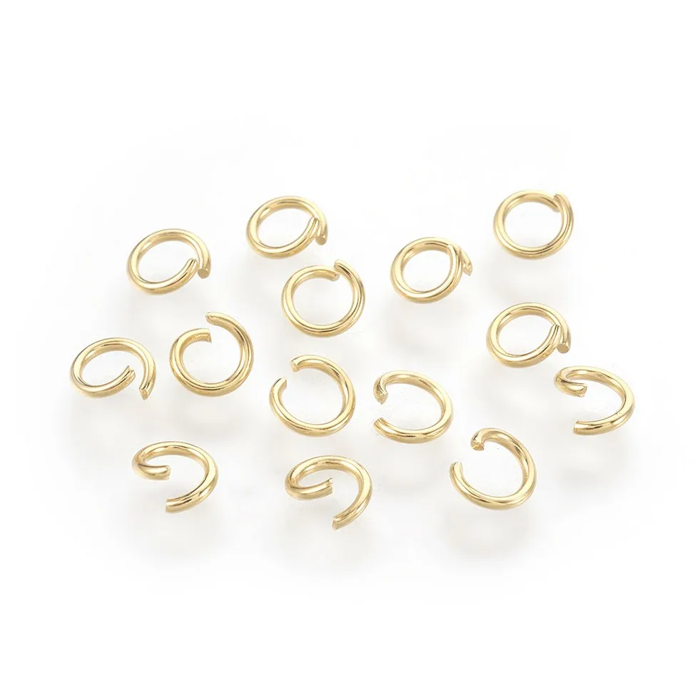 

50pc 304 Stainless Steel Open Jump Rings Real 18K Gold Plated 20 Gauge 6x0.8mm