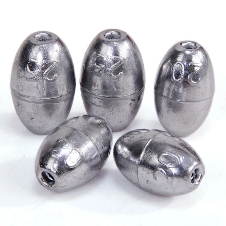 Fishing Weight Sinker 0.35g-20g Fishing Olive Shape Sinkers Fishing Weights Split Shot Sinker Fishing Tackle Accessories