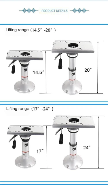 Aluminum Alloy Boat Seat Pedestal ,adjustable Height 13-18 Inches - Marine  Hardware - AliExpress